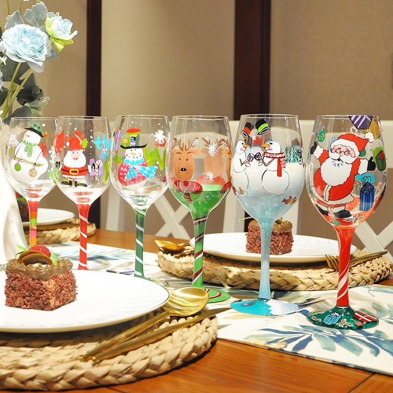 Hand-painted Crystal Wine Glasses Goblets