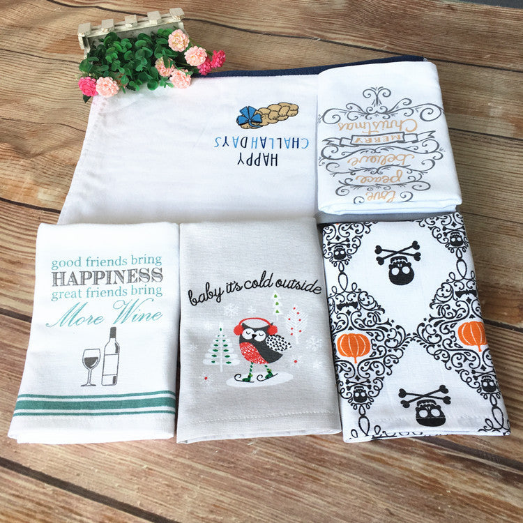 Printed cut velvet tea towel