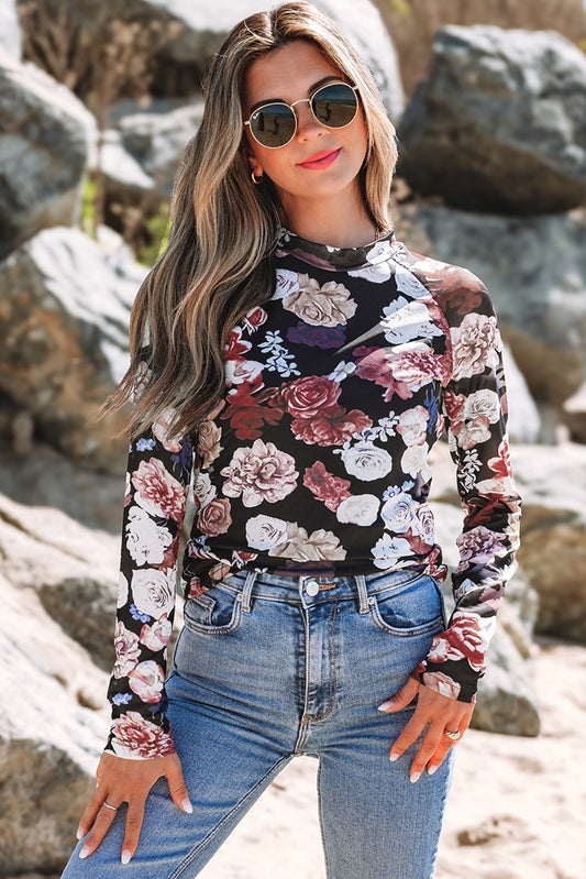 Taylor Black Floral Top