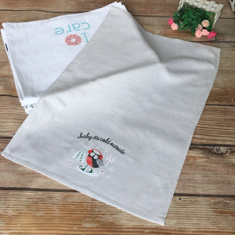 Printed cut velvet tea towel