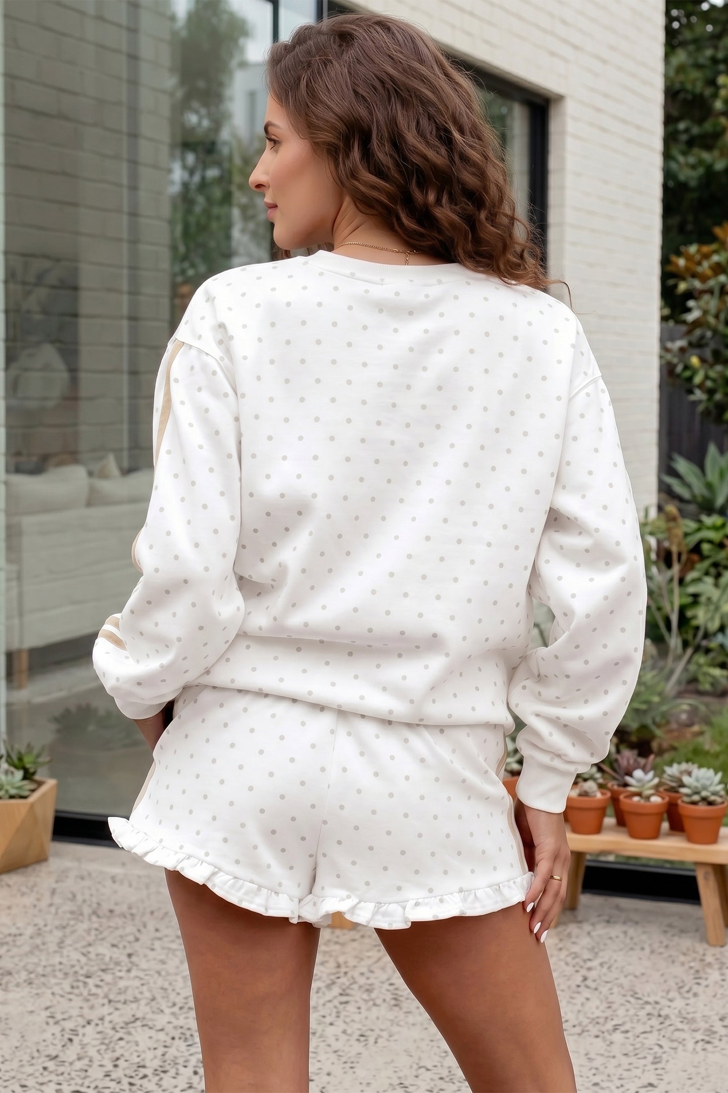 Polka Dot 2 PC set in White