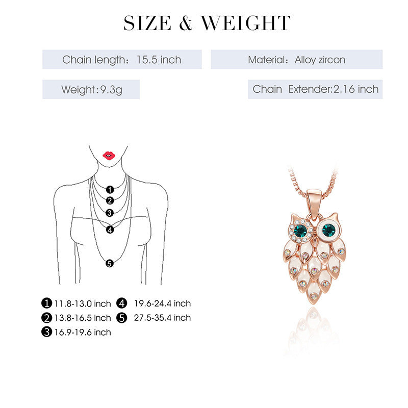 Owl Necklace and Earrings