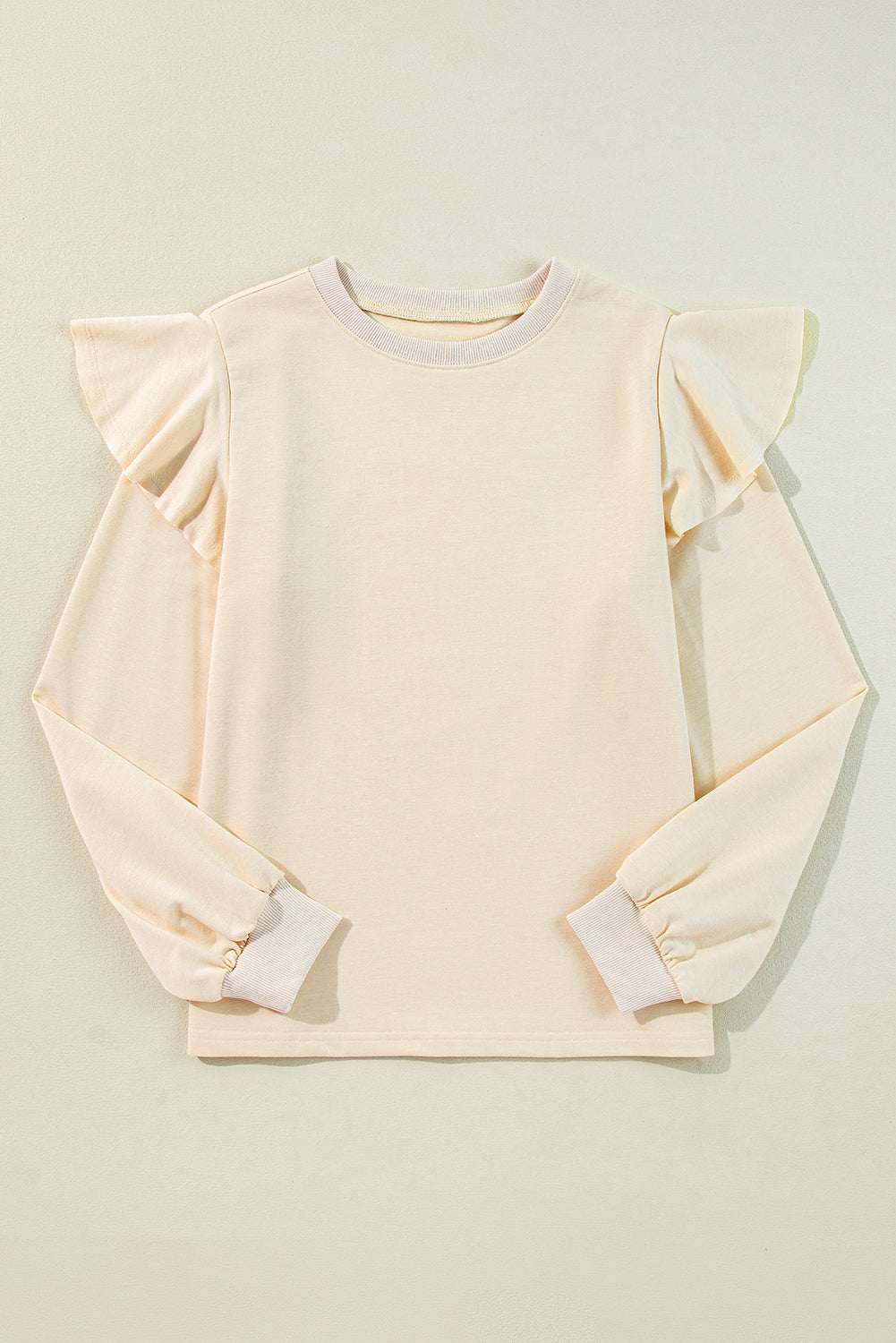 Ruffle Shoulder Long Sleeve Top
