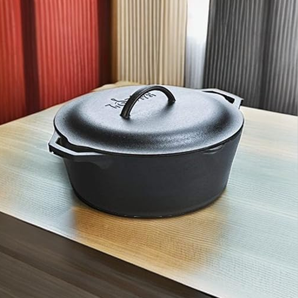 5-Quart Black Cast Iron Dutch Oven