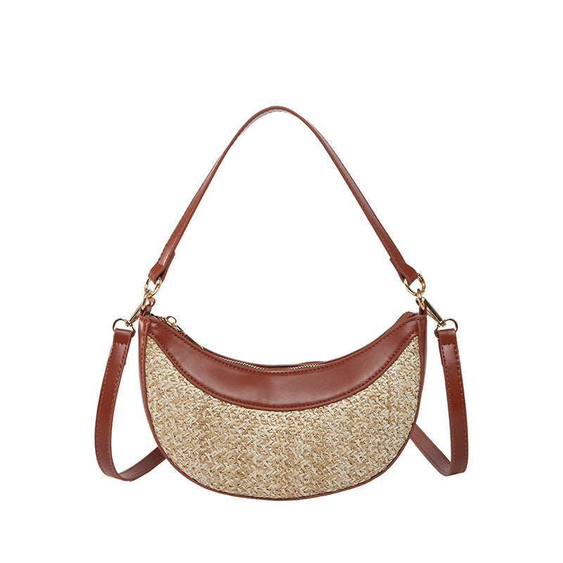 Crossbody Dumpling Purse Straw Design
