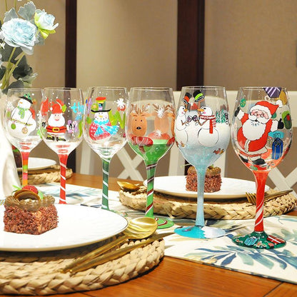 Hand-painted Crystal Wine Glasses Goblets
