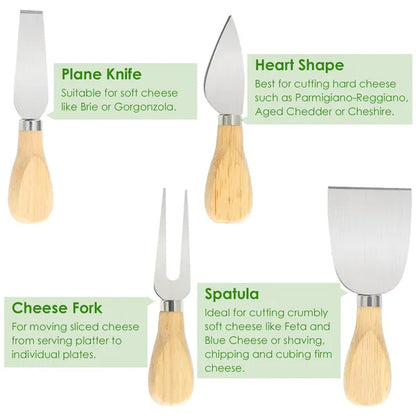 Bamboo Charcuterie Cheese Board Platter Board Serving Tray With Cutlery Set For Wedding Birthdays Christmas