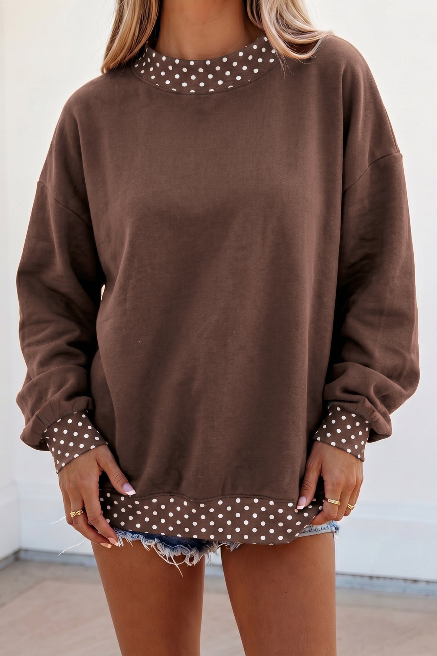 Garnet Polka Dot Oversized Sweatshirt