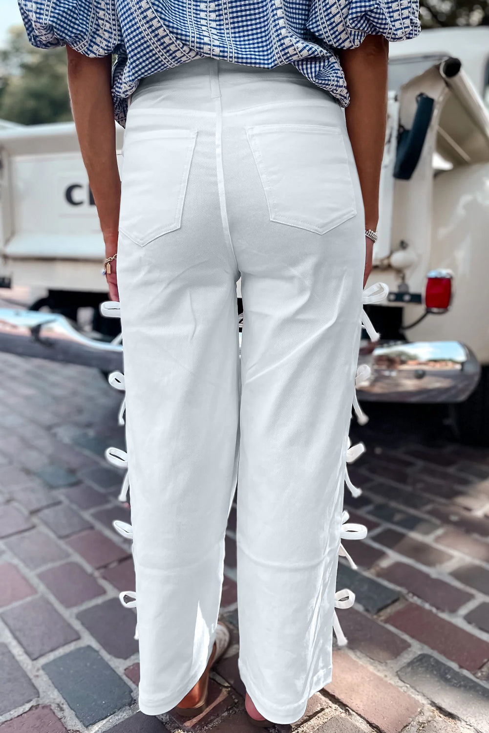 White Bow Jeans