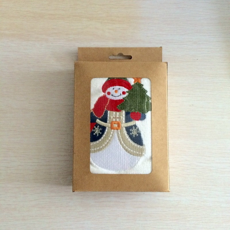 Christmas Embroidered Towel Tea Towel
