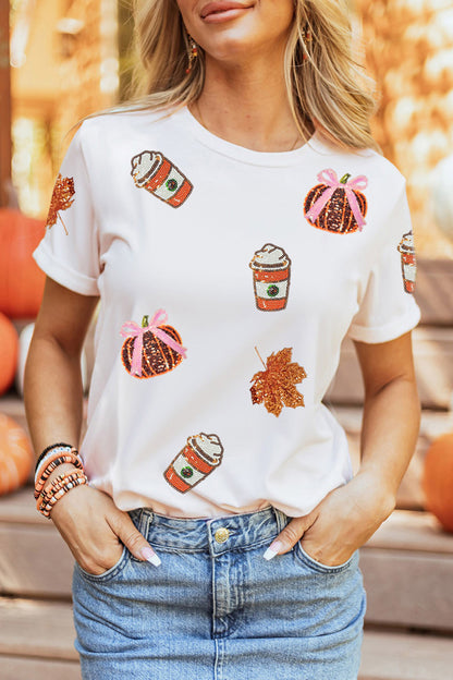 Sequin Pumpkin Spice Graphic Tee