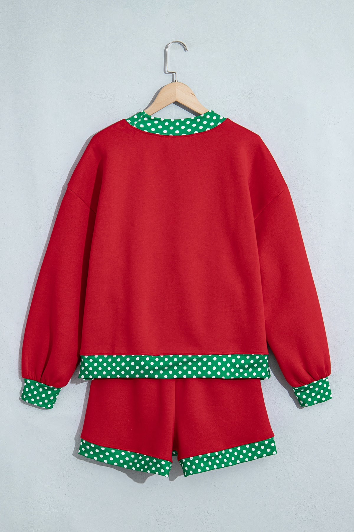 Gingham Trim Pullover Short Set