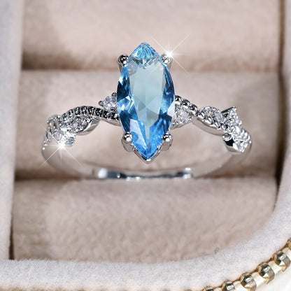 Navy Blue Horse Eye Ring