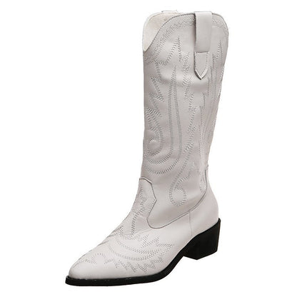 Western High Calf Pull On Women's Boots