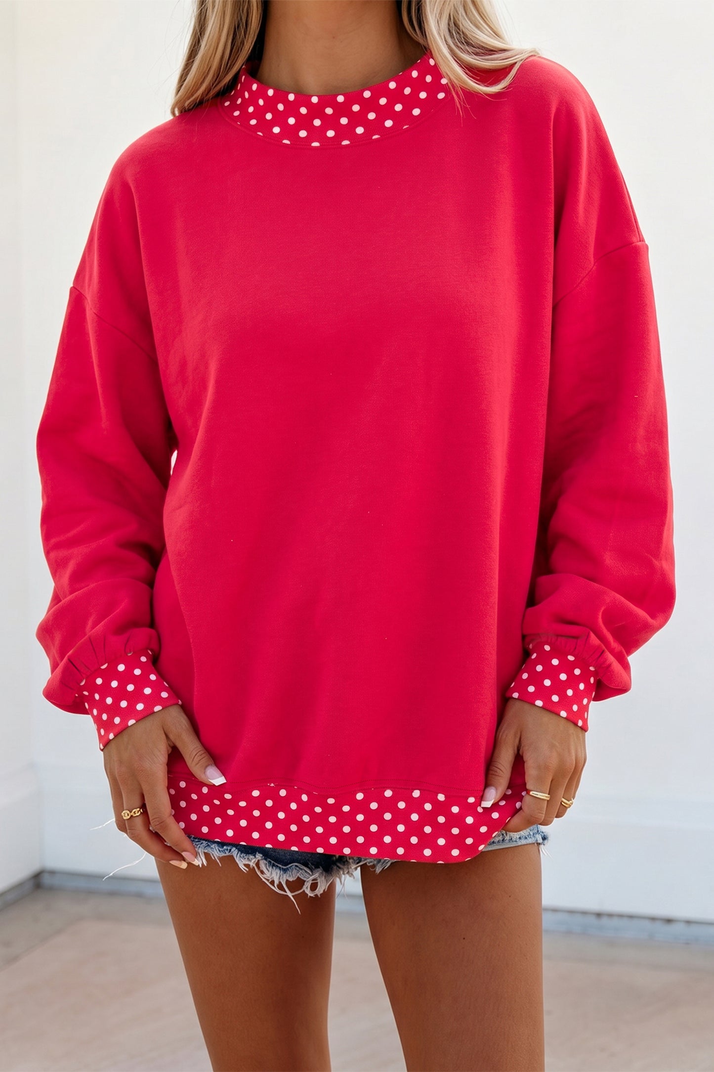 Garnet Polka Dot Oversized Sweatshirt