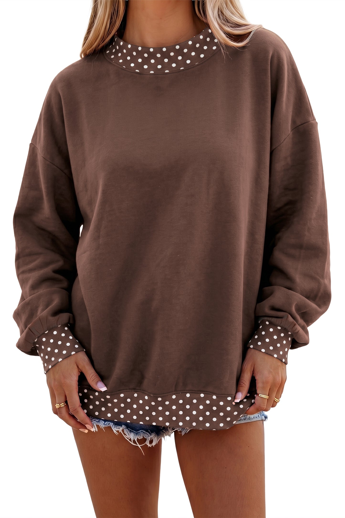 Garnet Polka Dot Oversized Sweatshirt