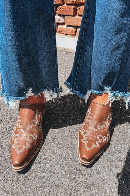 Ashleigh Blue Frayed Hem Flare Jeans
