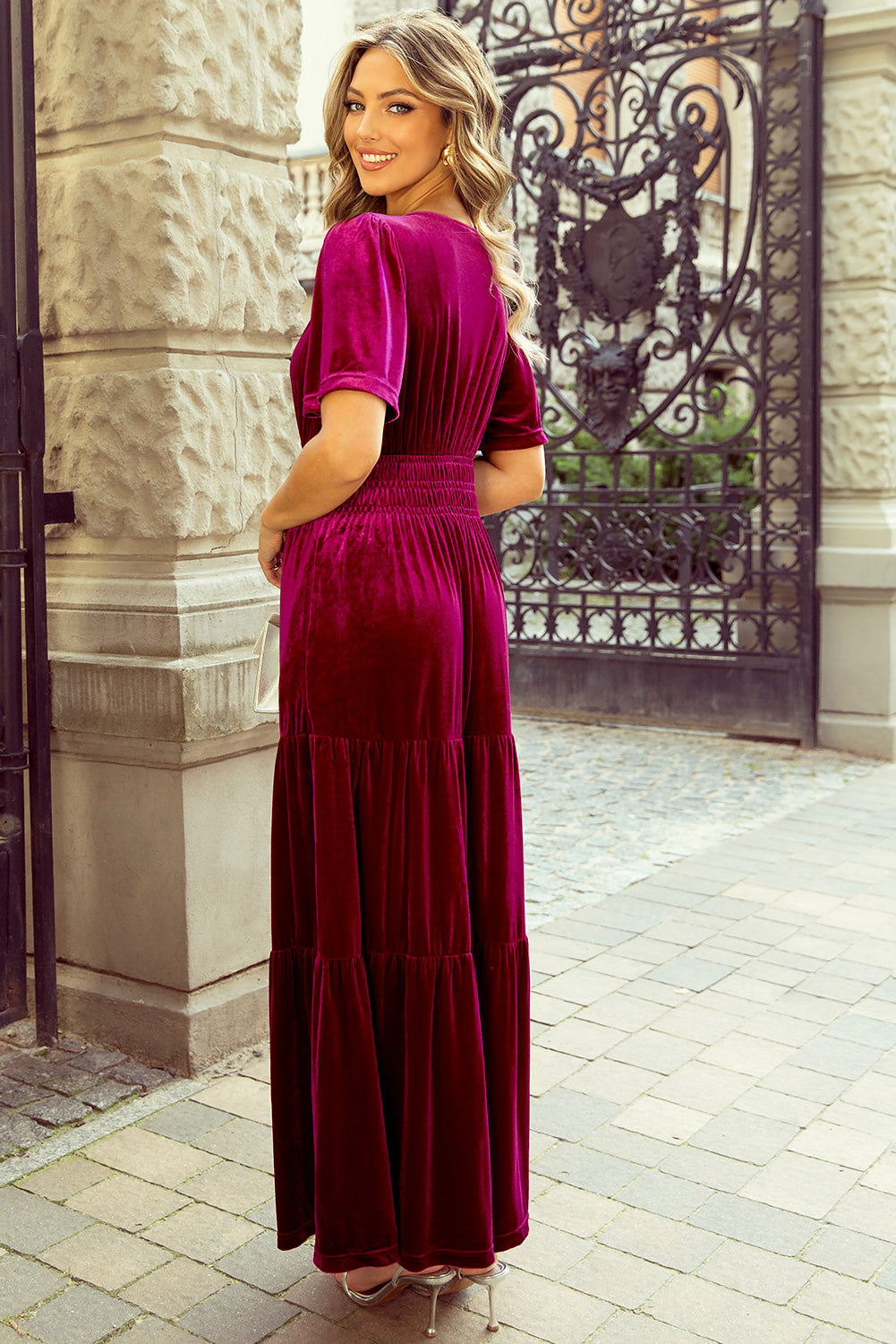 Nella Maxi Dress Burgundy Velvet
