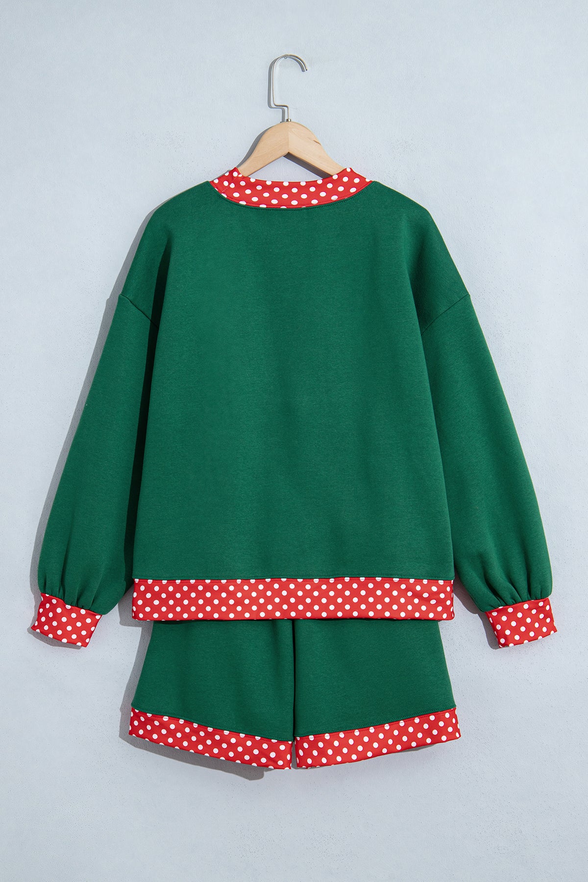 Gingham Trim Pullover Short Set