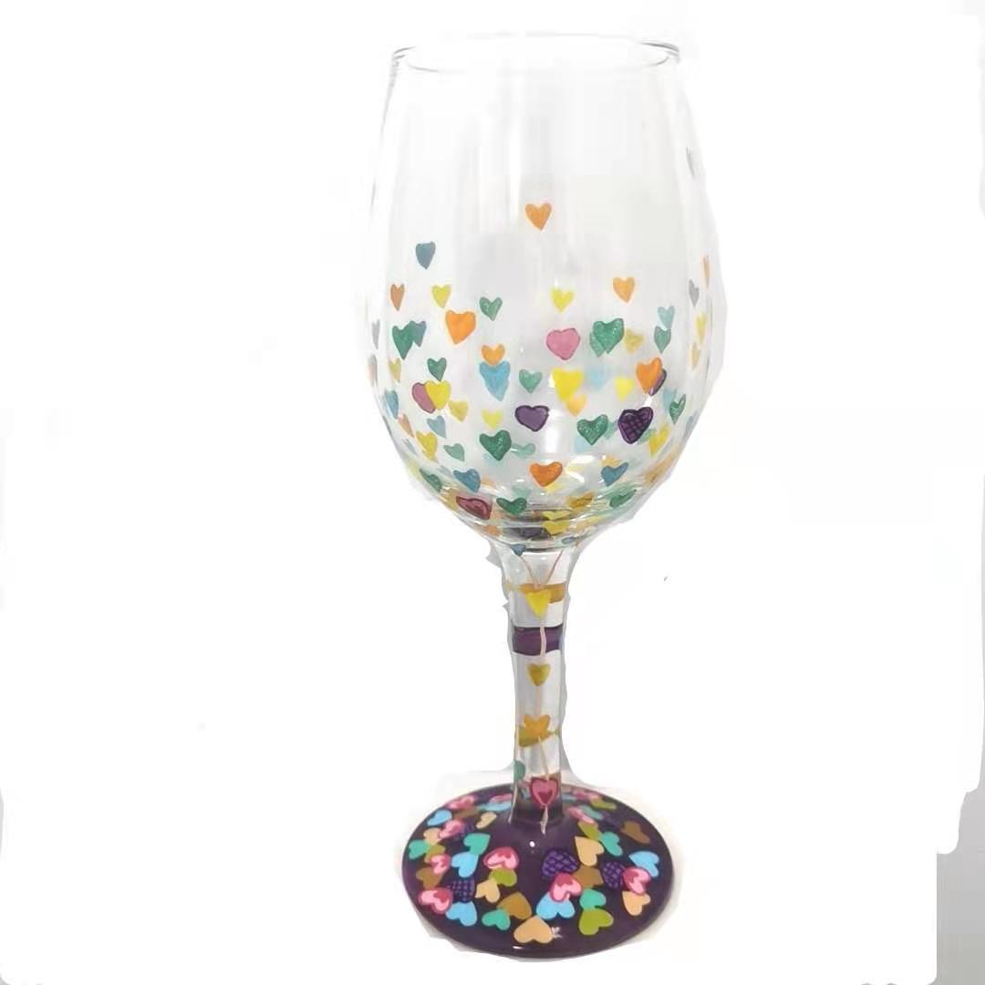 Hand-painted Crystal Wine Glasses Goblets