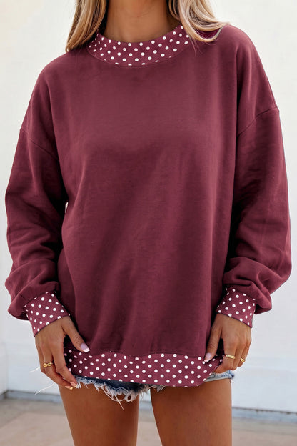 Garnet Polka Dot Oversized Sweatshirt