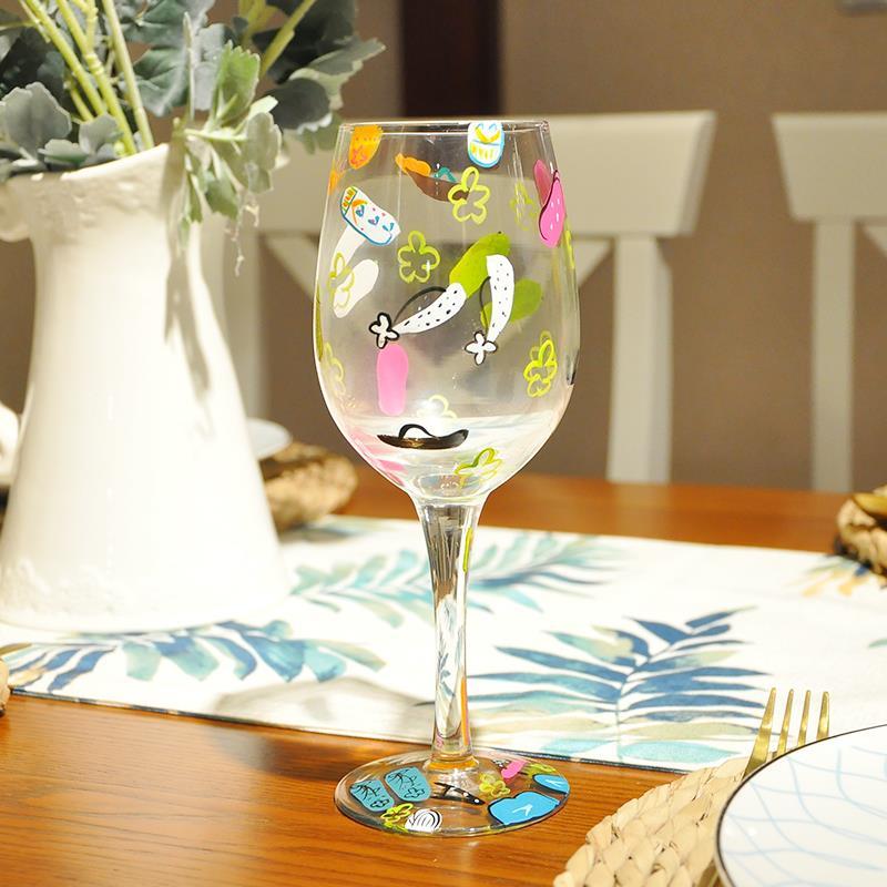 Hand-painted Crystal Wine Glasses Goblets