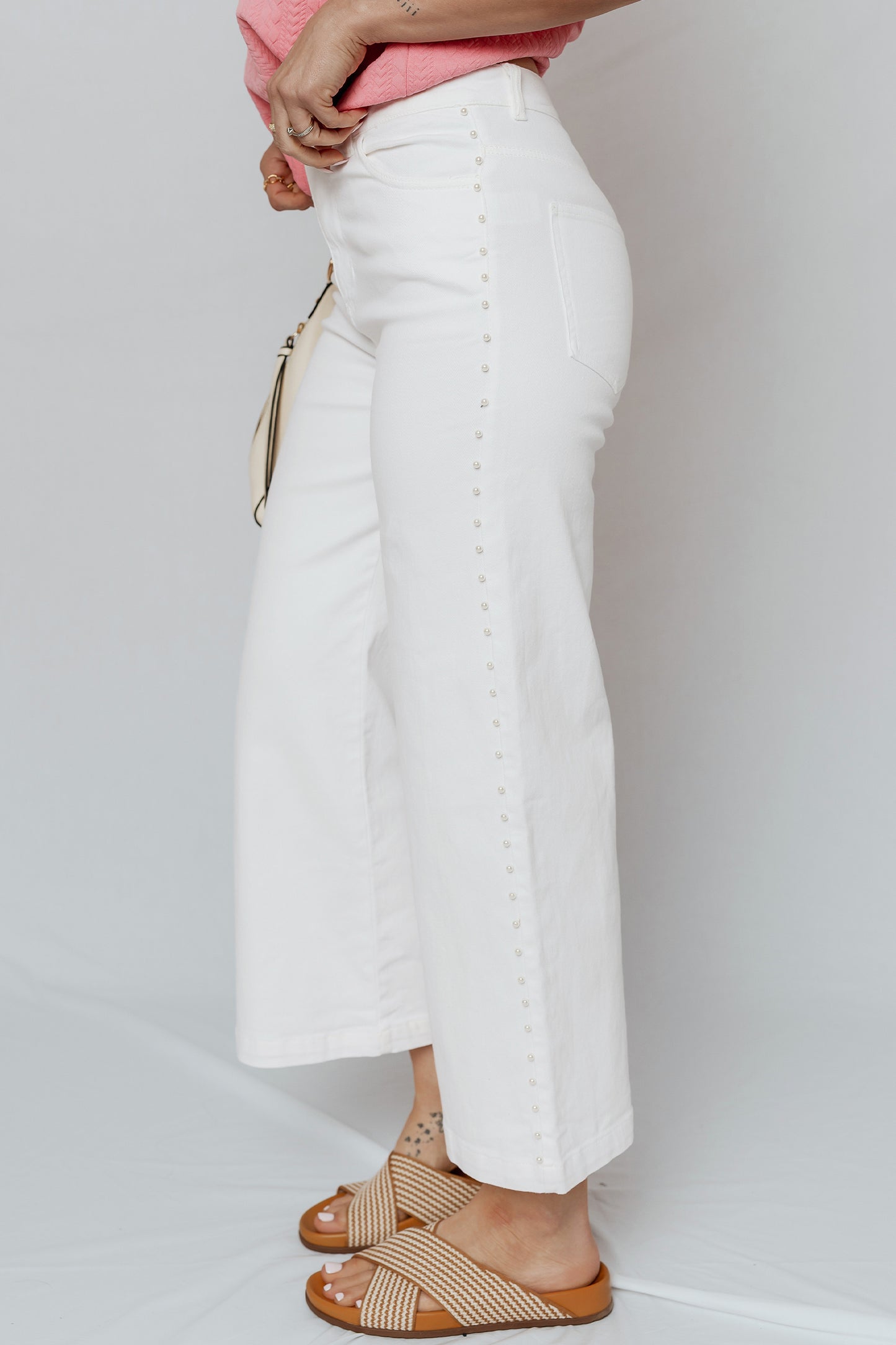 White Pearl Embellished Jean