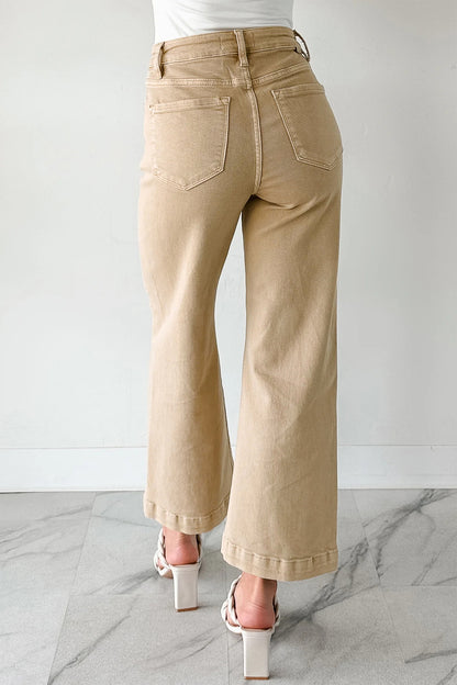 Cropped Jean in Tan