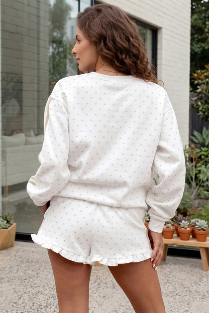 Polka Dot 2 PC set in White