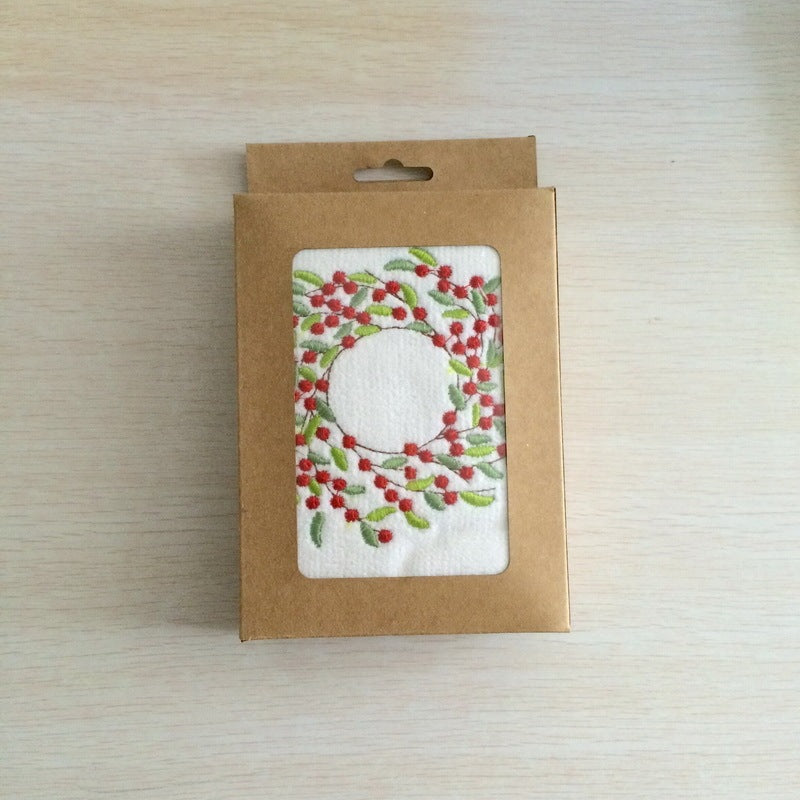 Christmas Embroidered Towel Tea Towel