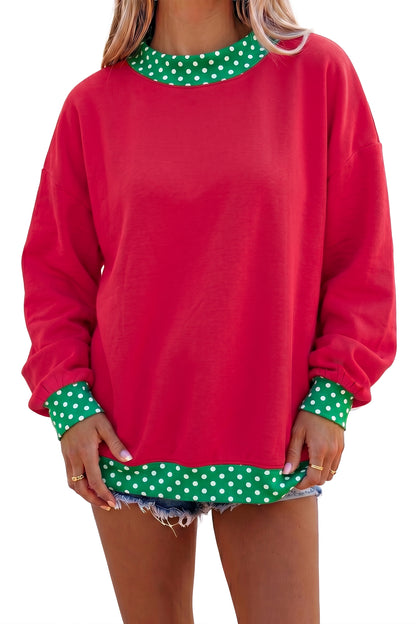 Garnet Polka Dot Oversized Sweatshirt