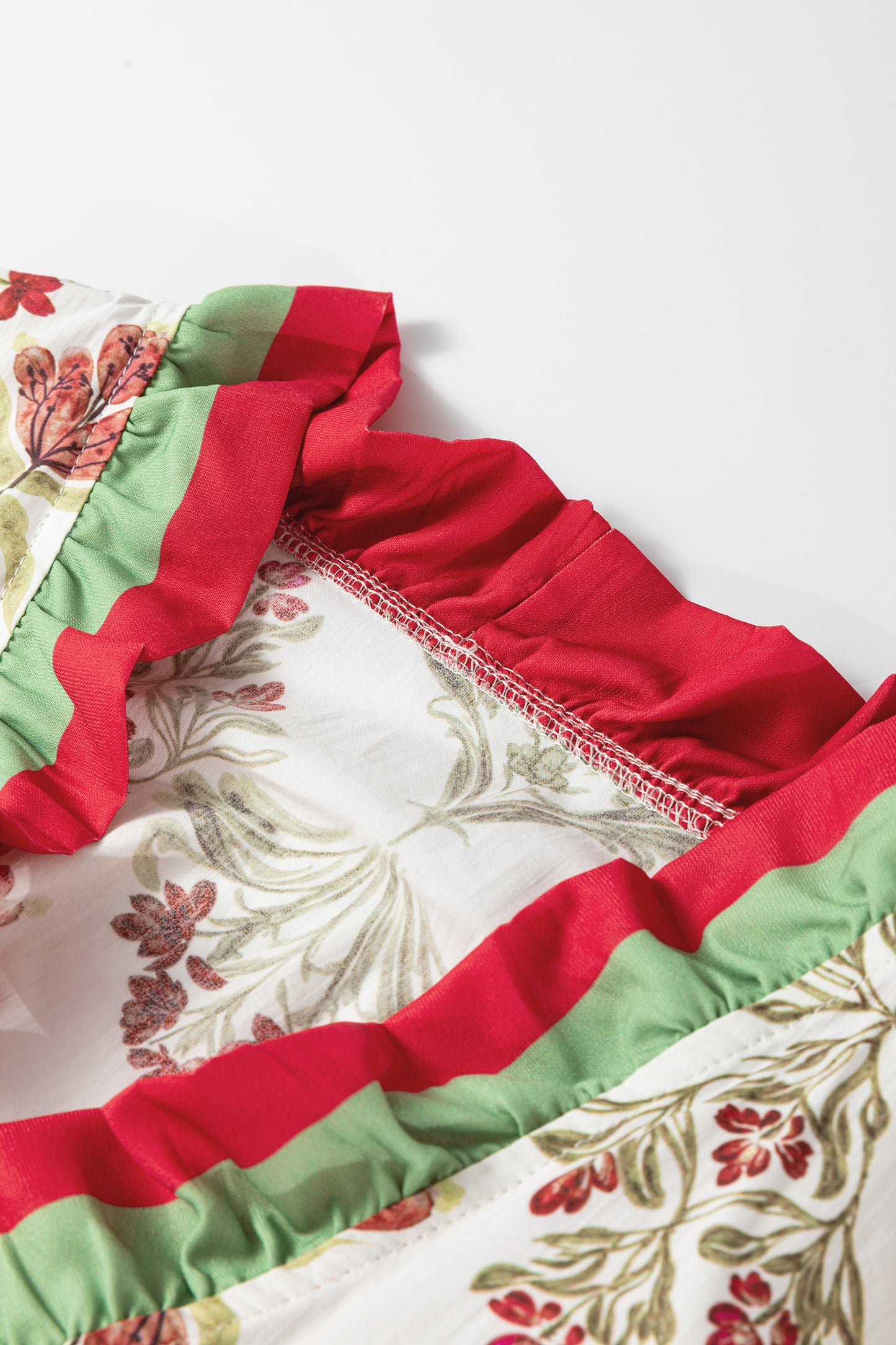 Flower Top with Ruffled Sleeve