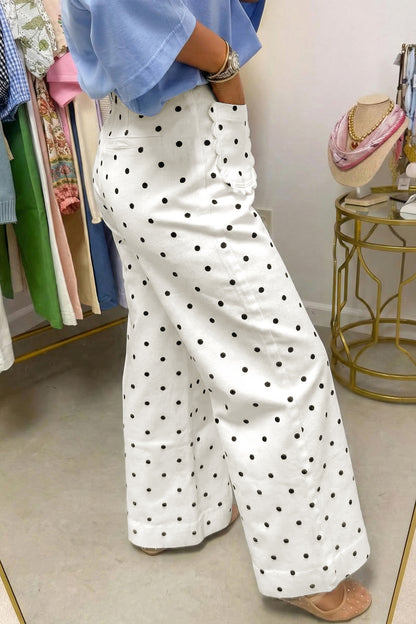 Isla Polka Dot Scallop Pocket Pants
