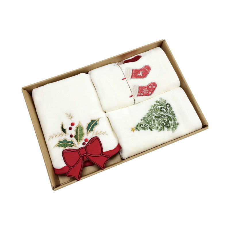 Christmas Embroidered Towel Tea Towel
