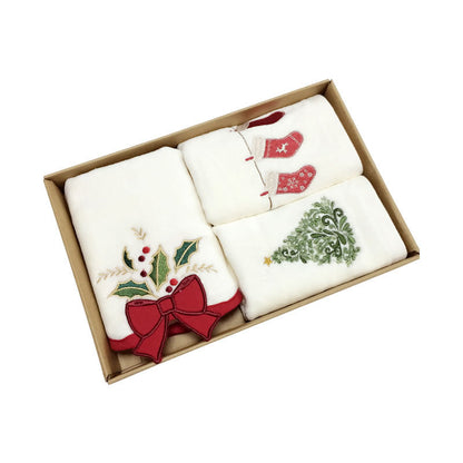 Christmas Embroidered Towel Tea Towel