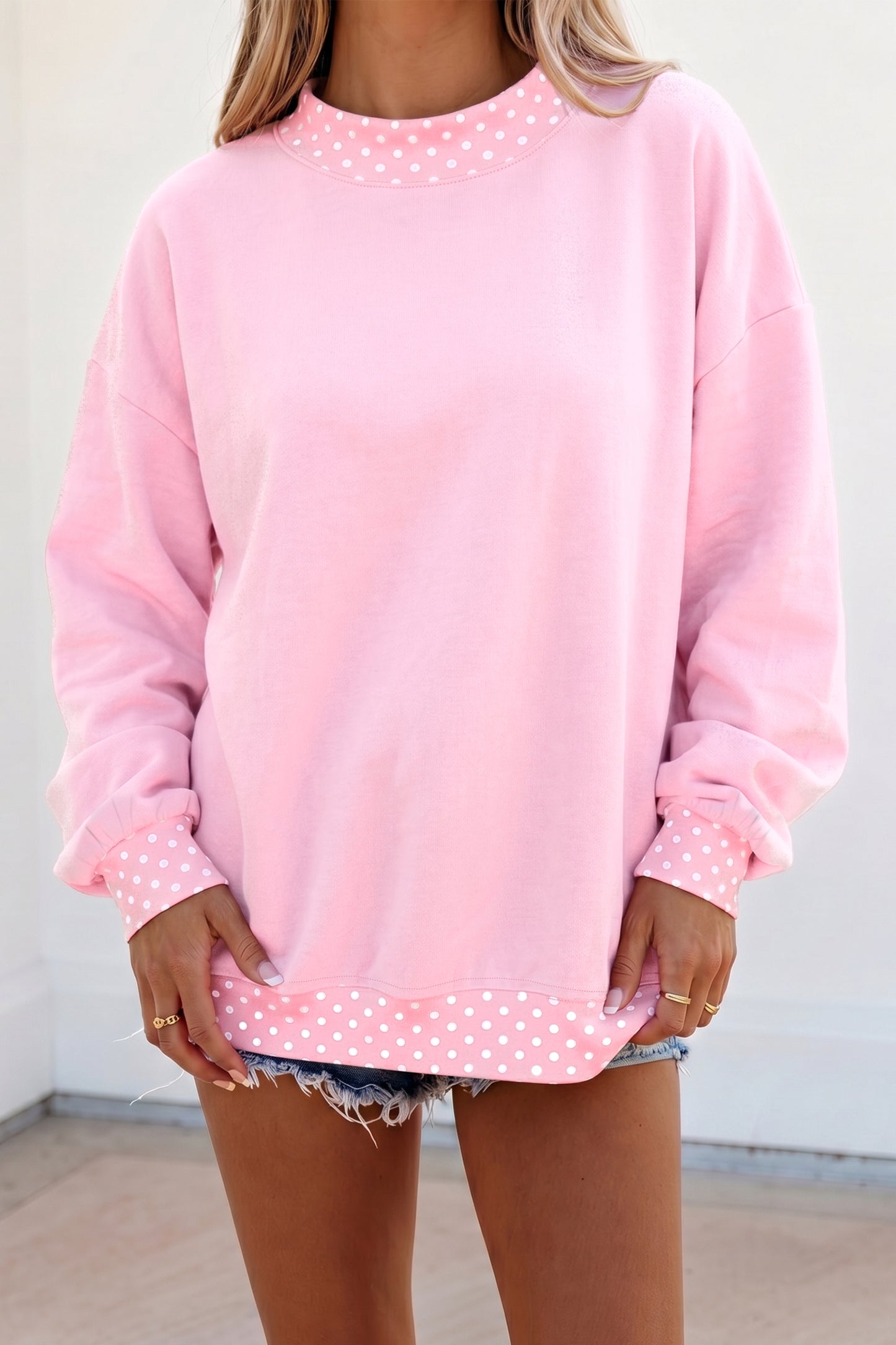 Garnet Polka Dot Oversized Sweatshirt