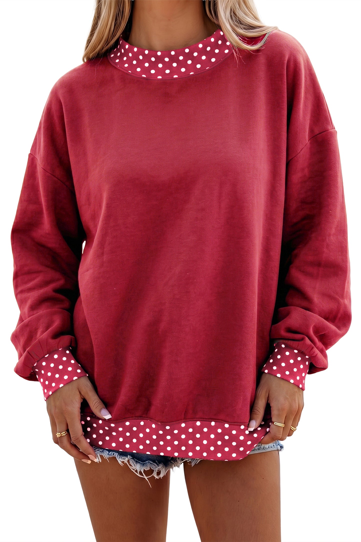 Garnet Polka Dot Oversized Sweatshirt