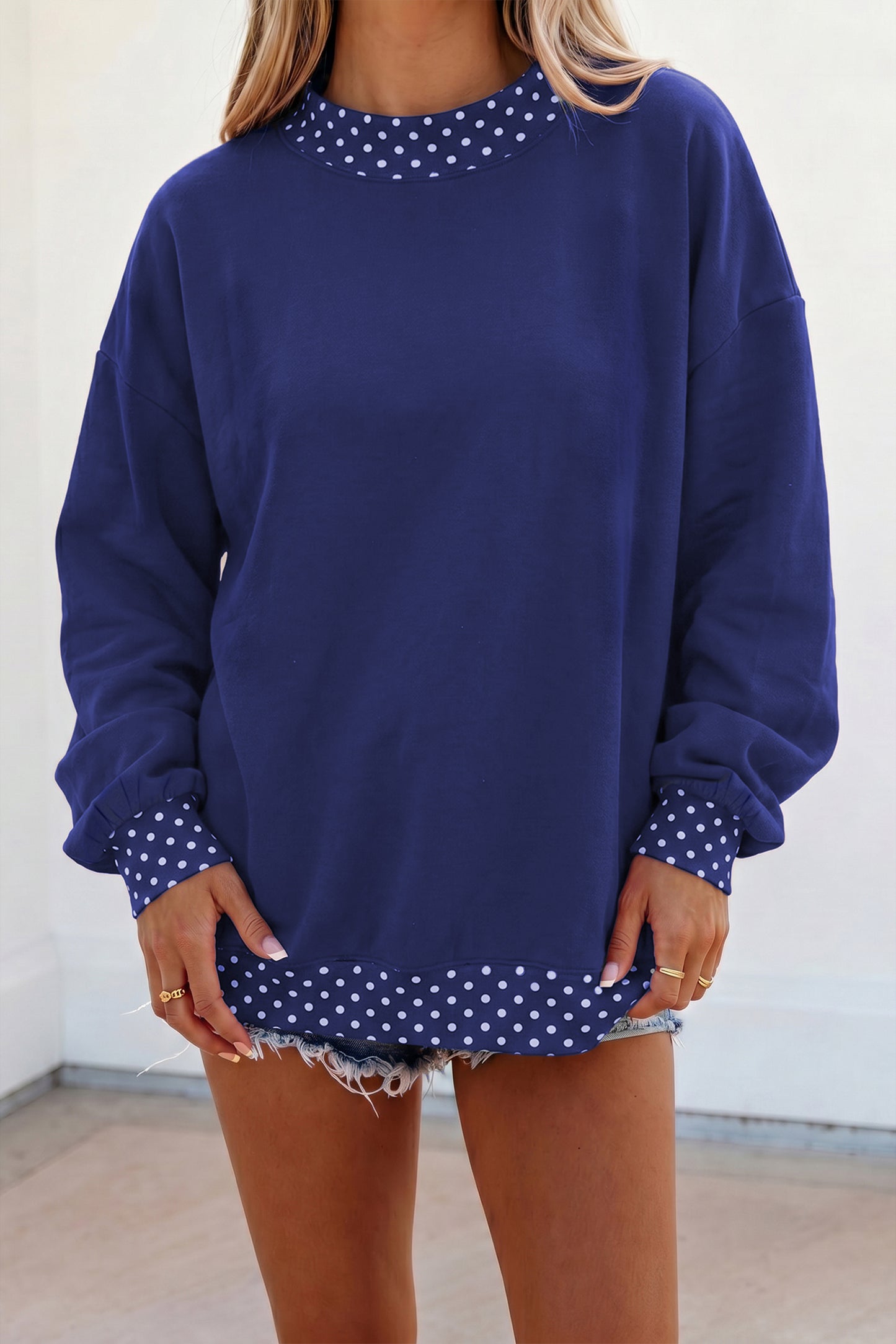 Garnet Polka Dot Oversized Sweatshirt