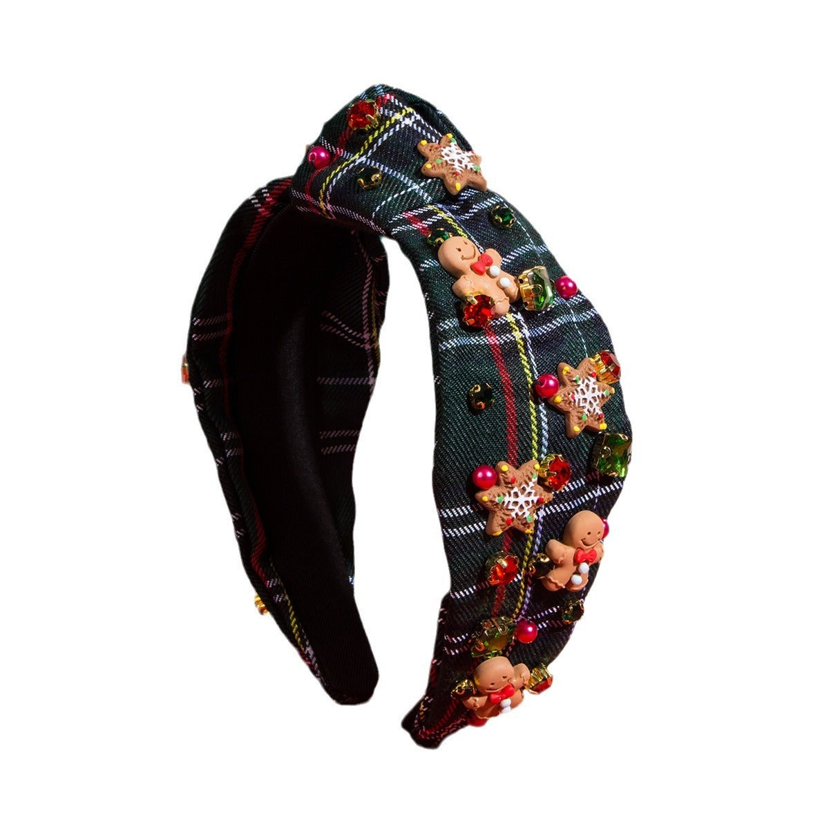 Christmas Red And Green Lattice Gingerbread Man Headband