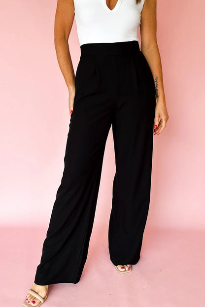 Pleated High Waist Wide Leg Dress Pants