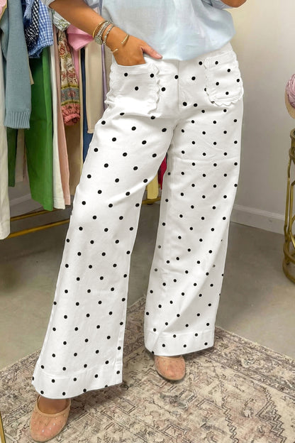 Isla Polka Dot Scallop Pocket Pants