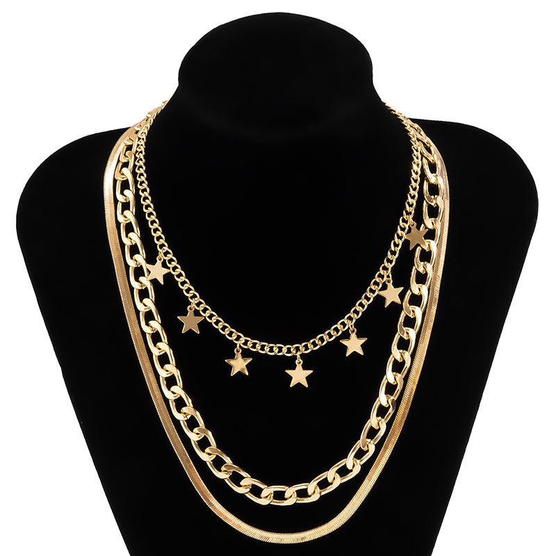 Multilayer Star Choker Necklace for Women