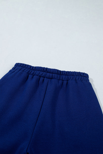 Gingham Trim Pullover Short Set