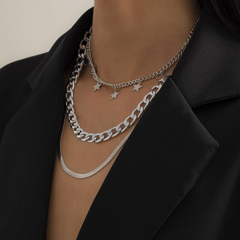 Multilayer Star Choker Necklace for Women