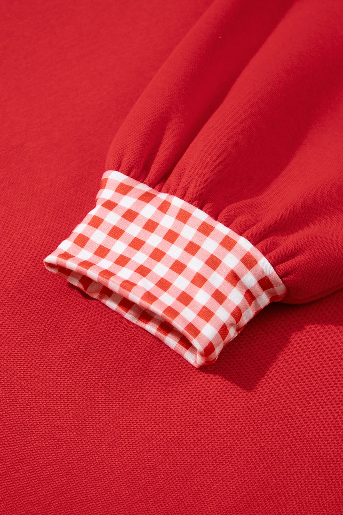 Gingham Trim Pullover Short Set