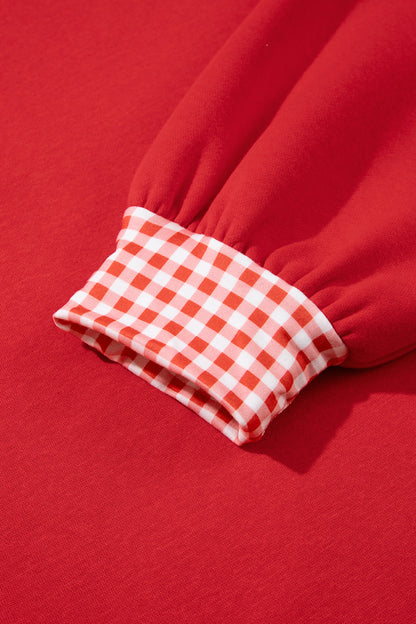 Gingham Trim Pullover Short Set