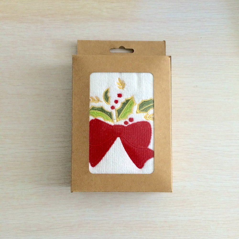 Christmas Embroidered Towel Tea Towel
