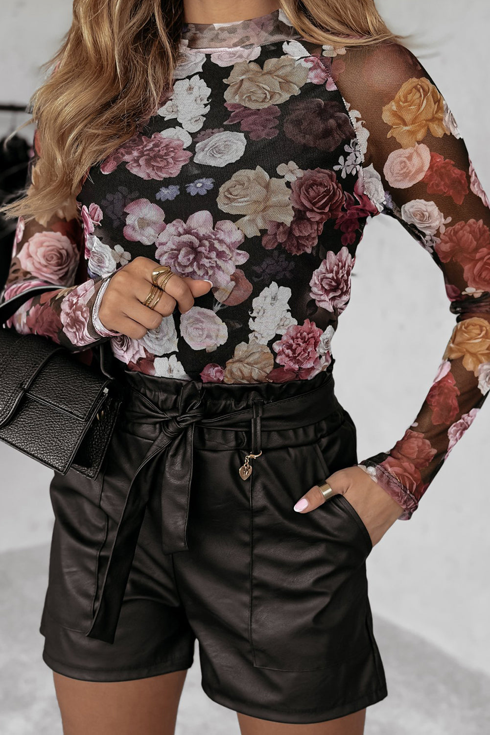 Taylor Black Floral Top