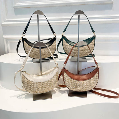 Crossbody Dumpling Purse Straw Design