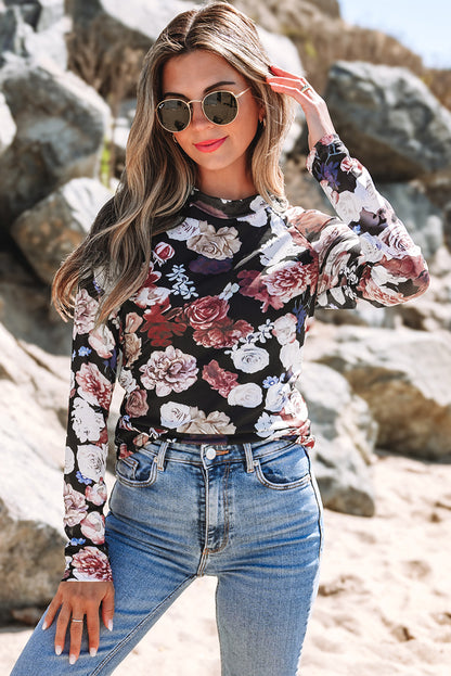 Taylor Black Floral Top